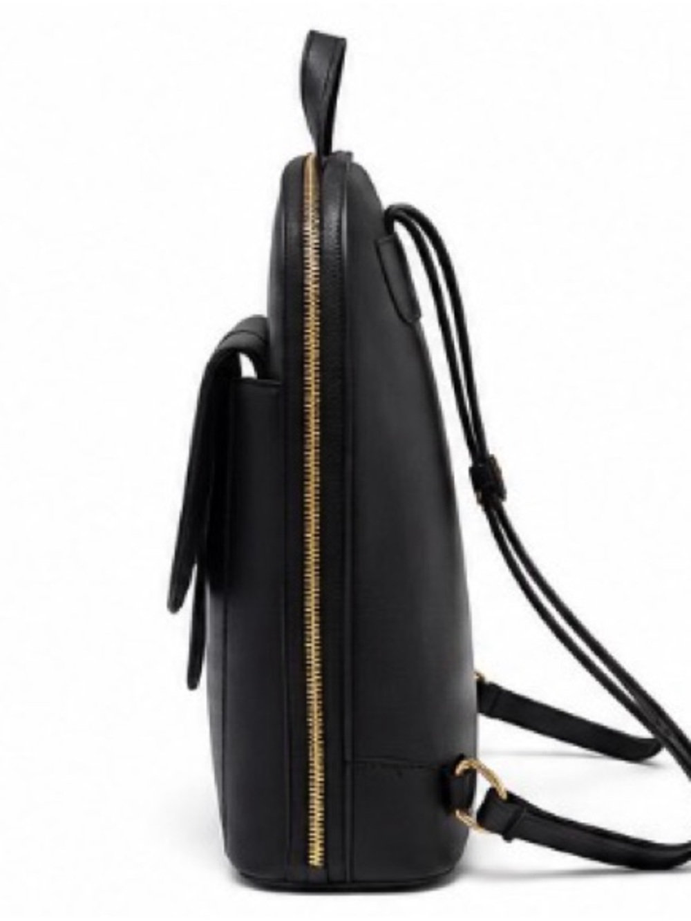 Miztique Black Faux Leather Backpack with Front Flap Pocket NEW WITHOUT TAG - Picture 4 of 11